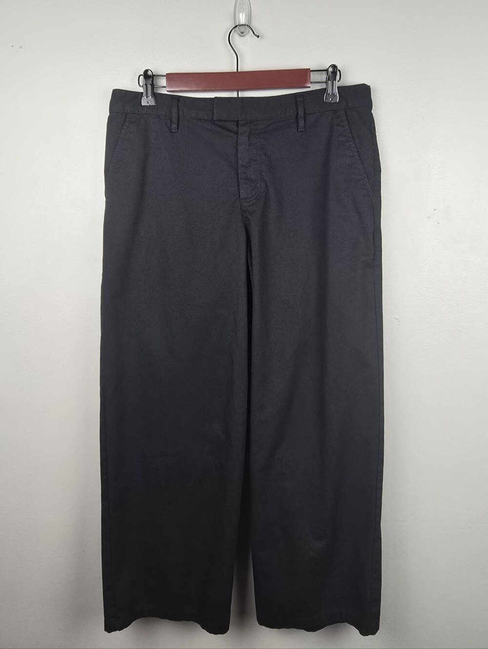 VANS Wide Leg Chino Pants Black Women Size 9 Baggy Casual Office Versatile - Picture 5 of 15